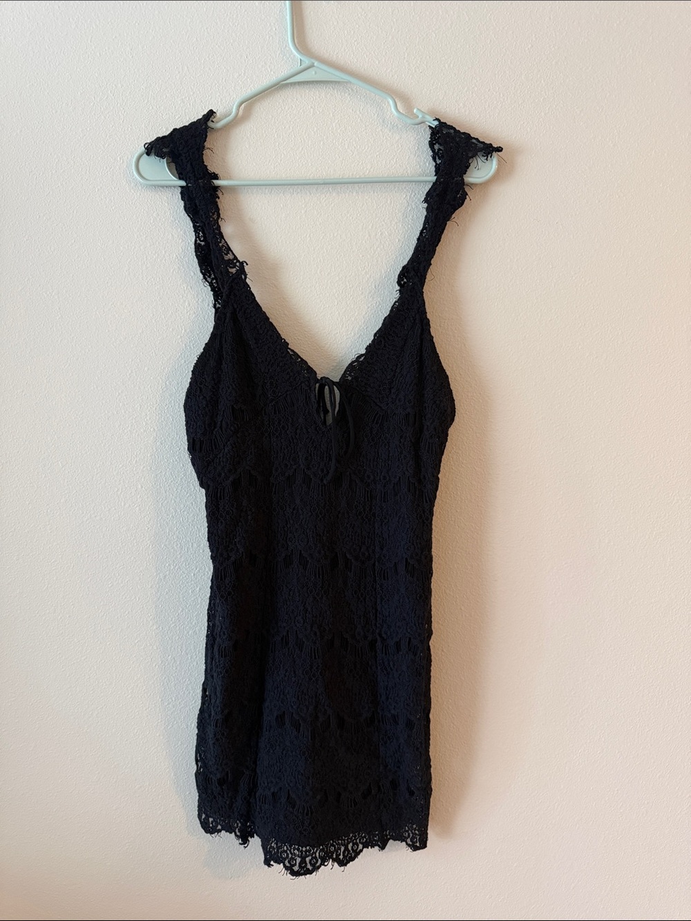 Free People Black Lace Mini Dress